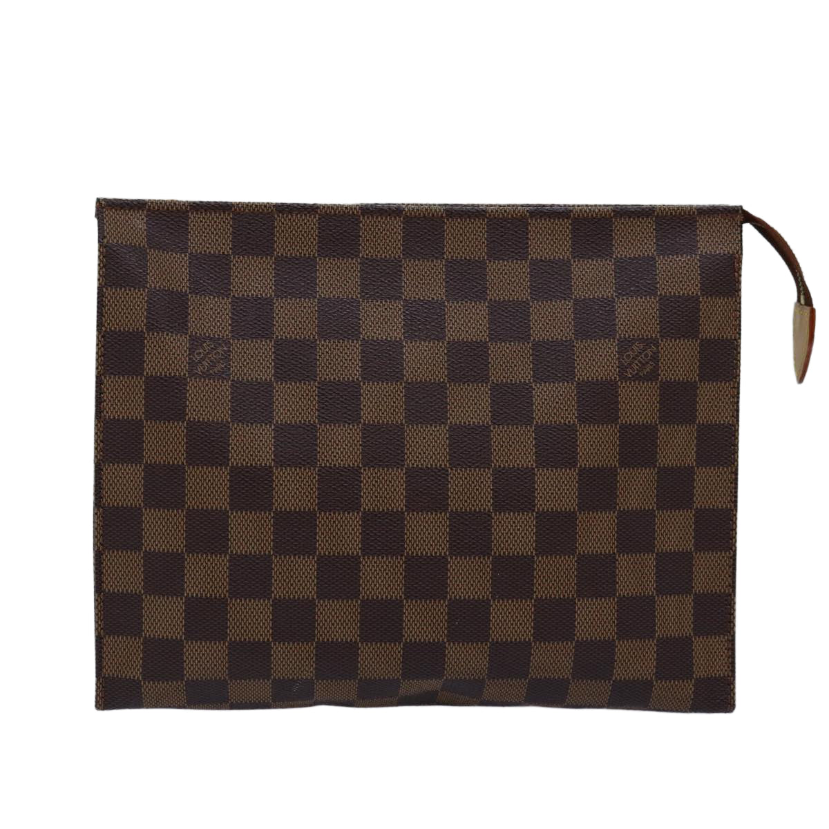 LOUIS VUITTON Damier Ebene Poche Toilette 26 Pouch N47543 LV Auth 76220