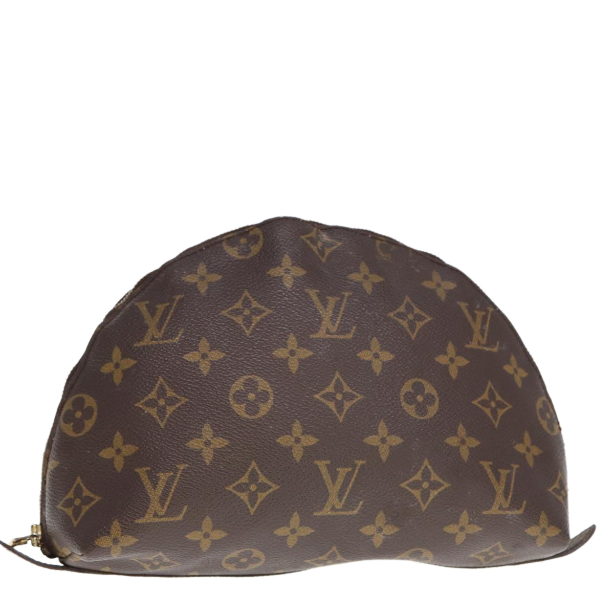 LOUIS VUITTON Monogram Trousse Demi Ronde Cosmetic Pouch M47520 LV Auth 76246