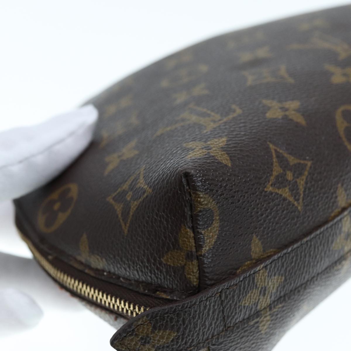 LOUIS VUITTON Monogram Trousse Demi Ronde Cosmetic Pouch M47520 LV Auth 76246