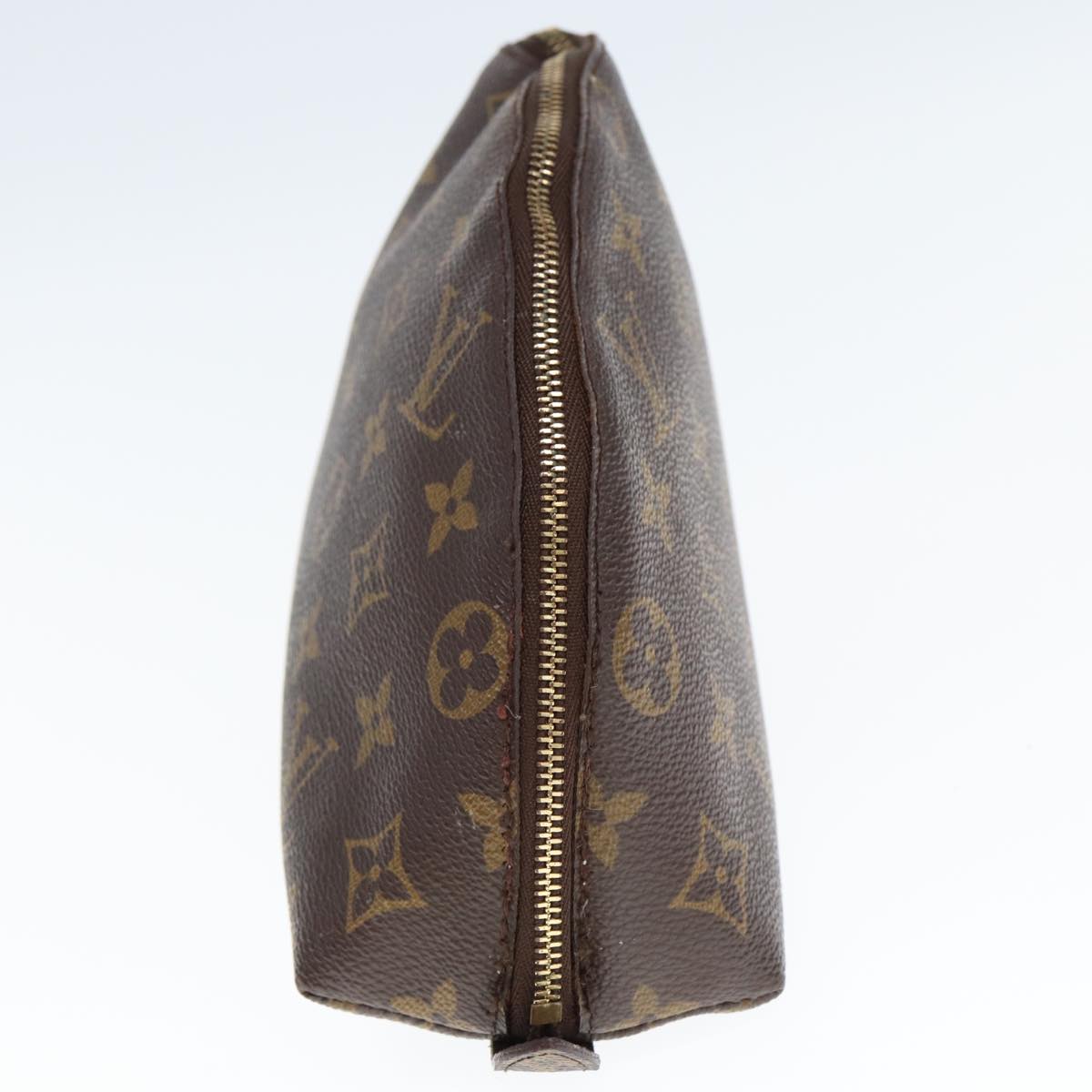 LOUIS VUITTON Monogram Trousse Demi Ronde Cosmetic Pouch M47520 LV Auth 76246