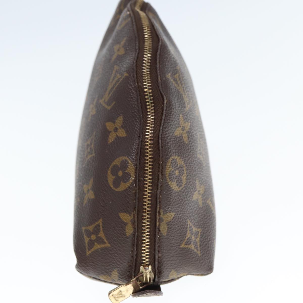 LOUIS VUITTON Monogram Trousse Demi Ronde Cosmetic Pouch M47520 LV Auth 76246