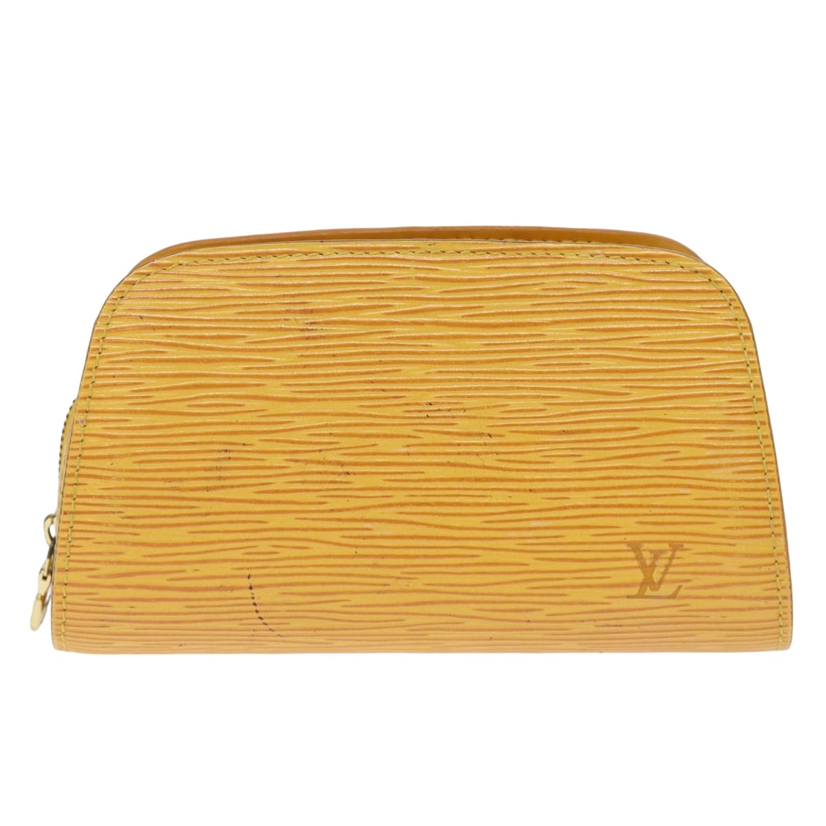 LOUIS VUITTON Epi Dauphine PM Pouch Yellow M48449 LV Auth 76248