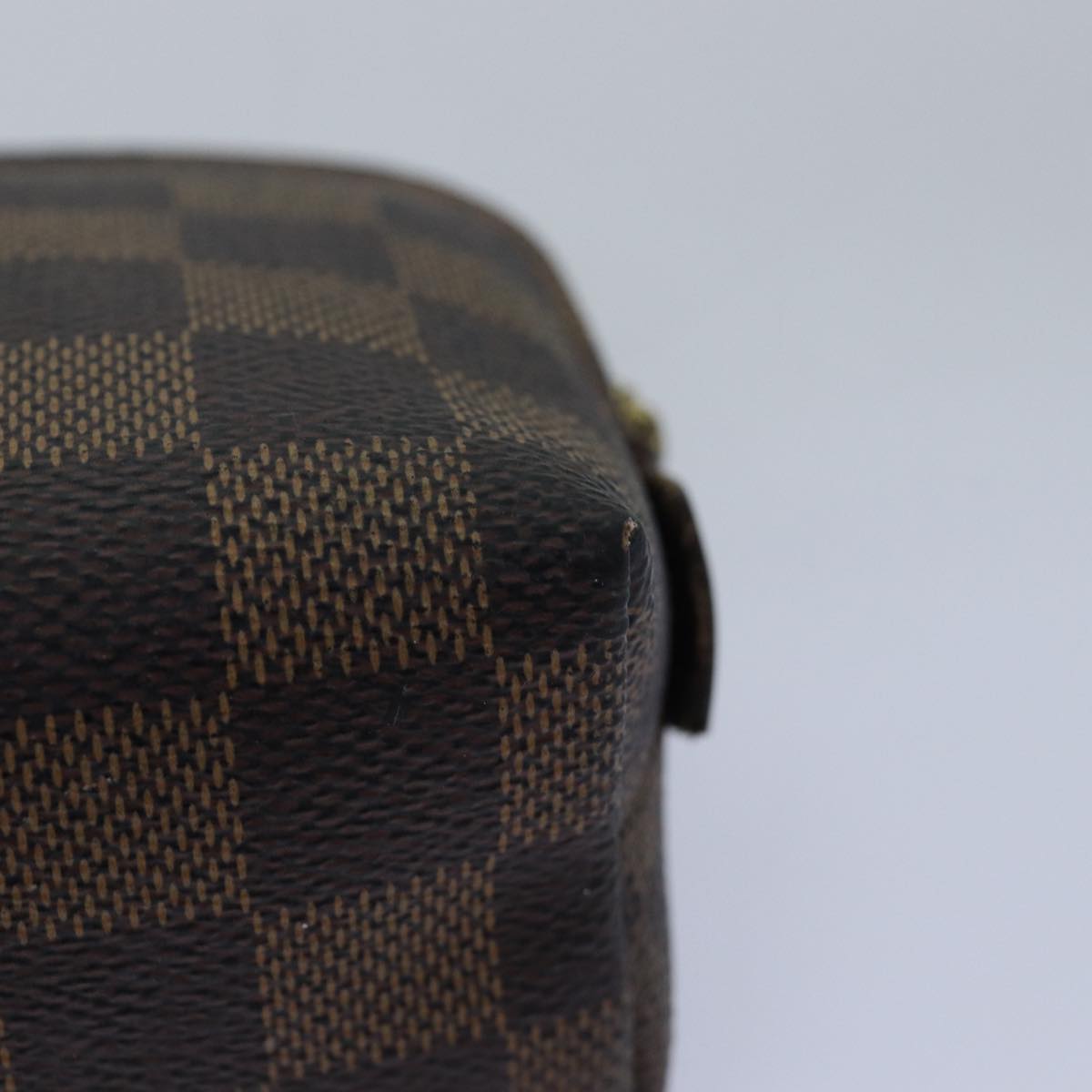 LOUIS VUITTON Damier Ebene Pochette Cosmetic PM Pouch N47516 LV Auth 76249