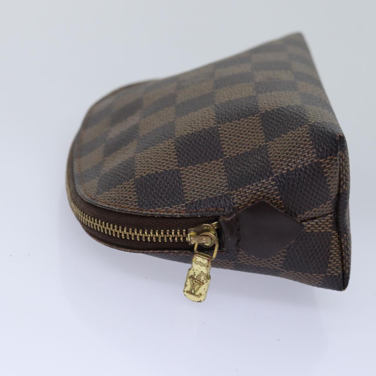 LOUIS VUITTON Damier Ebene Pochette Cosmetic PM Pouch N47516 LV Auth 76249