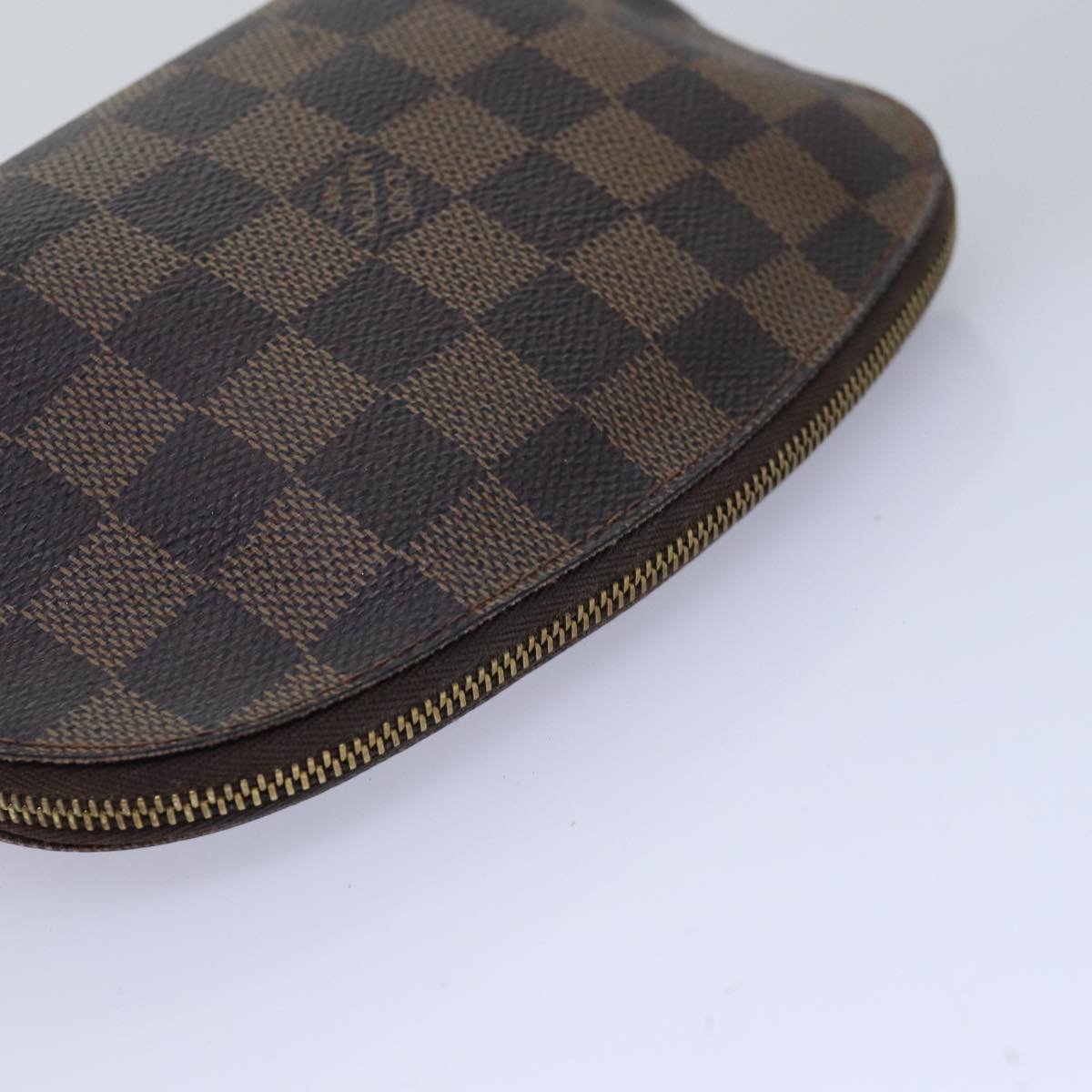 LOUIS VUITTON Damier Ebene Pochette Cosmetic PM Pouch N47516 LV Auth 76249