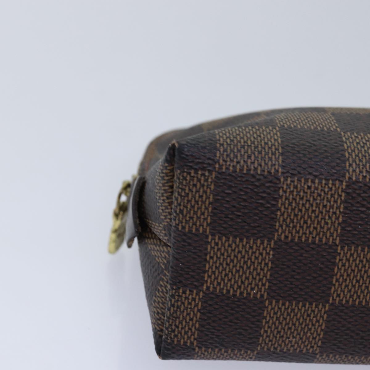 LOUIS VUITTON Damier Ebene Pochette Cosmetic PM Pouch N47516 LV Auth 76249