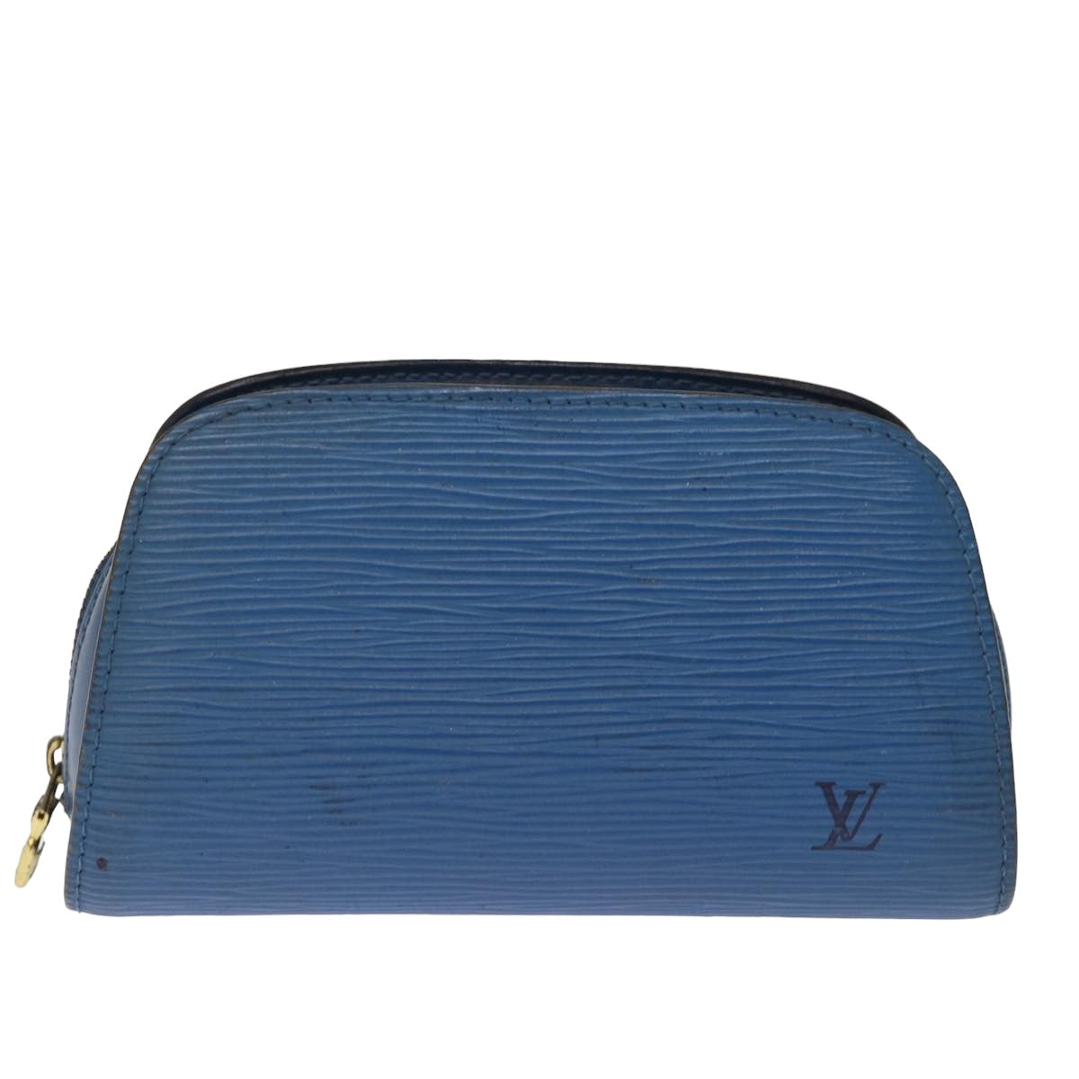 LOUIS VUITTON Epi Dauphine PM Pouch Blue M48445 LV Auth 76251