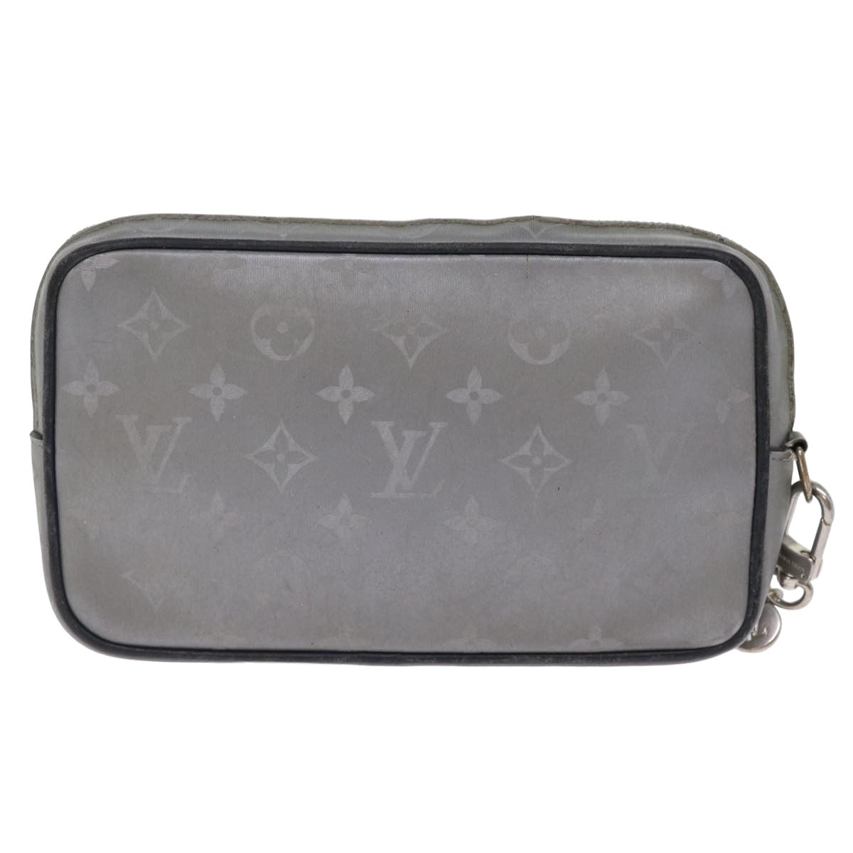 LOUIS VUITTON Monogram Satellite Alpha Pouch Silver M44178 LV Auth 76291