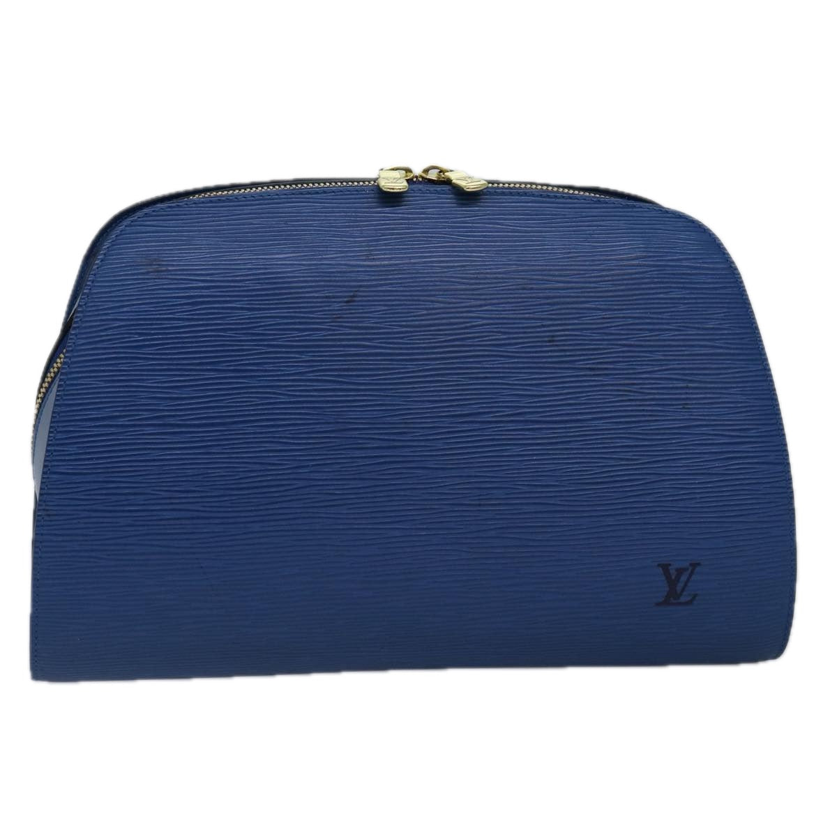 LOUIS VUITTON Epi Dauphine GM Pouch Blue M48435 LV Auth 76292