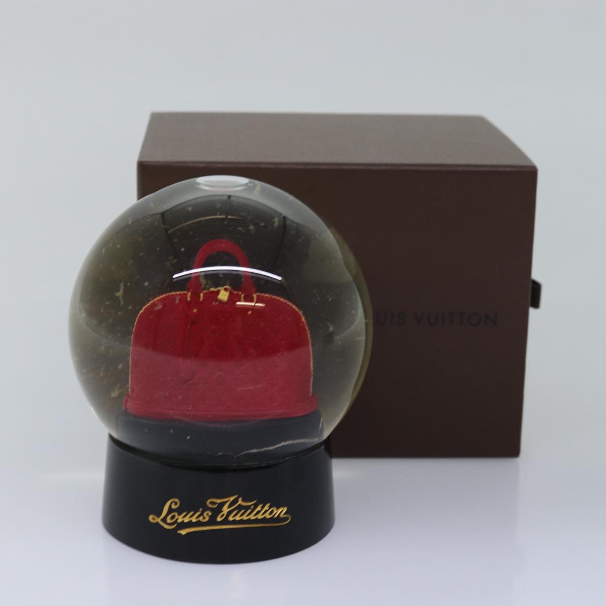 LOUIS VUITTON Snow Globe Alma VIP Limited Clear Red LV Auth 76296