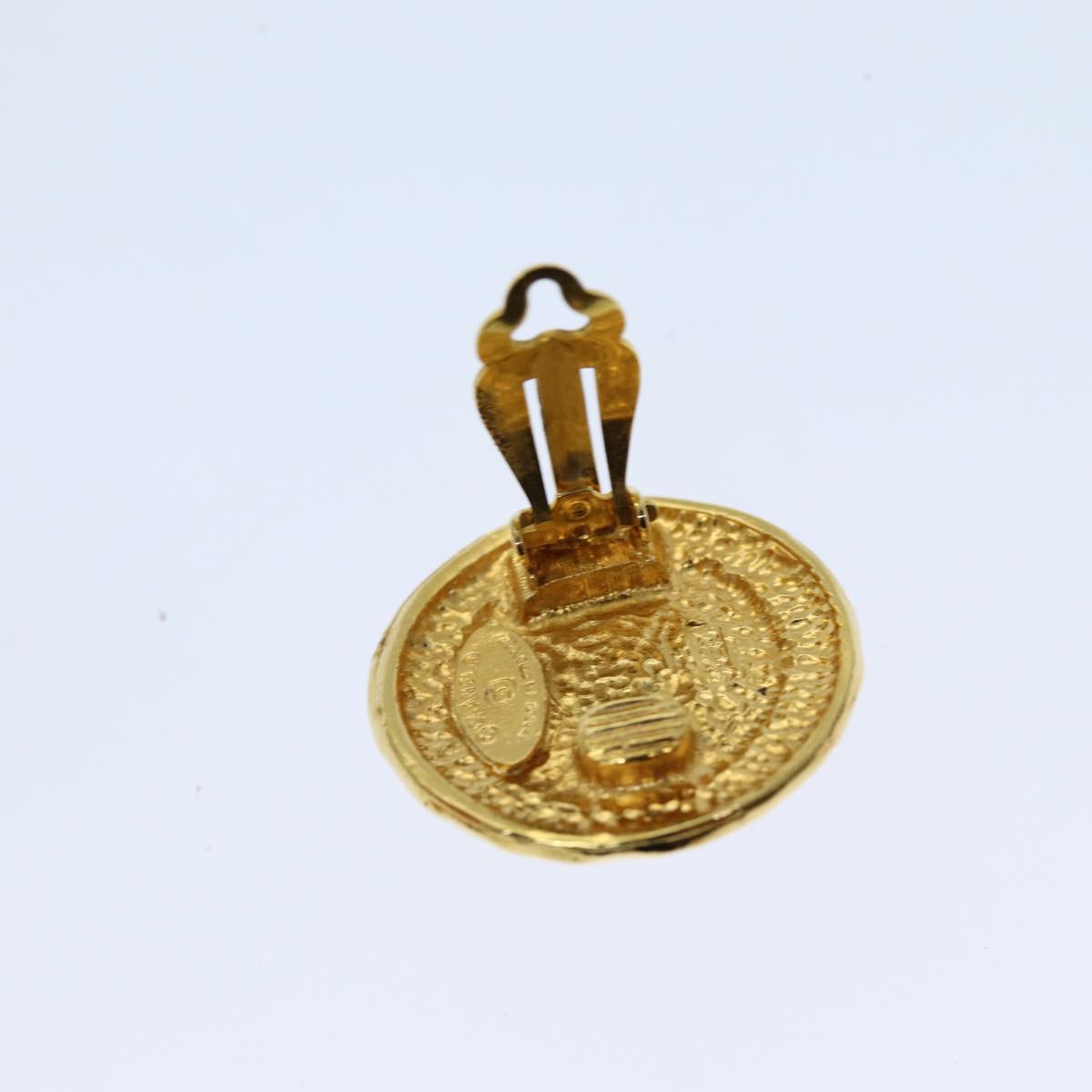 CHANEL Earring Gold CC Auth 76300