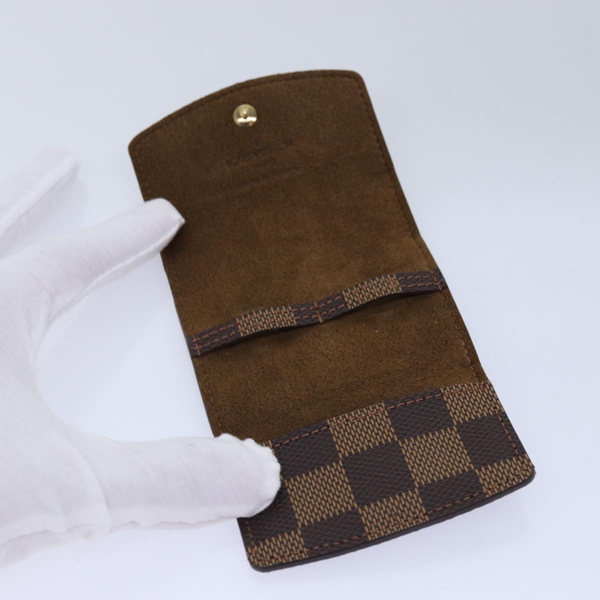 LOUIS VUITTON Damier Ebene Cuff Case Cuffs M30964 LV Auth 76306