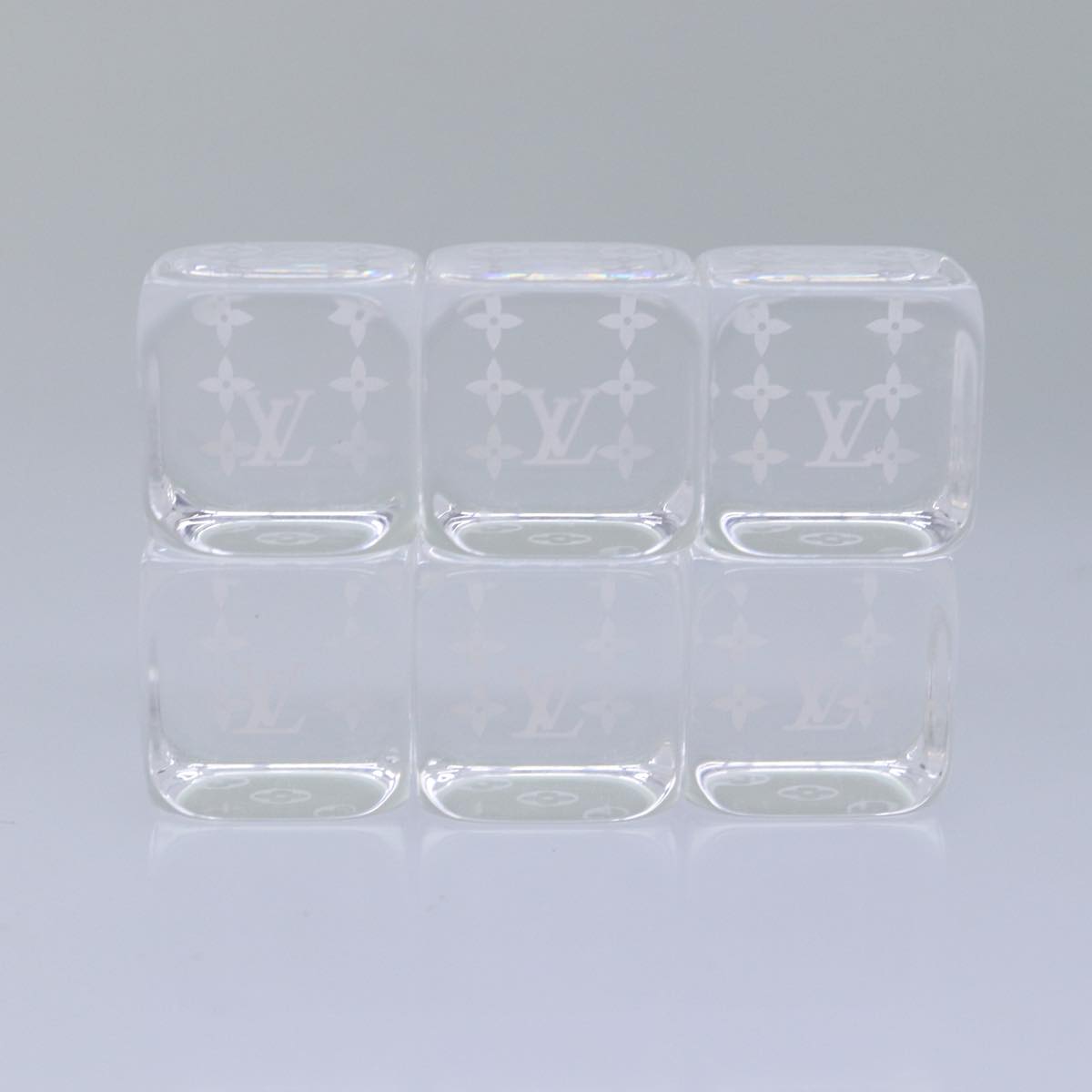 LOUIS VUITTON Dice 6Set Clear LV Auth 76307