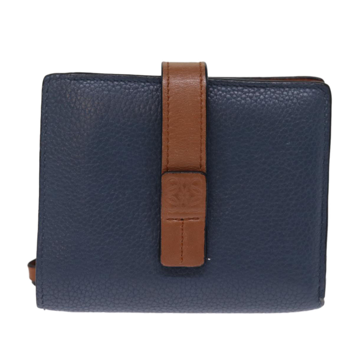 LOEWE Wallet Leather Blue Auth 76309