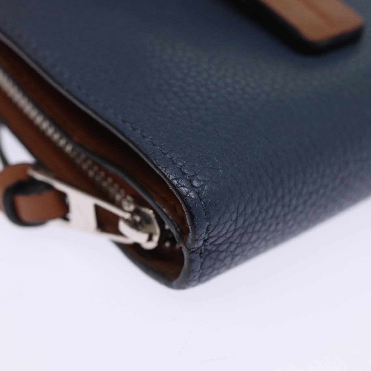 LOEWE Wallet Leather Blue Auth 76309