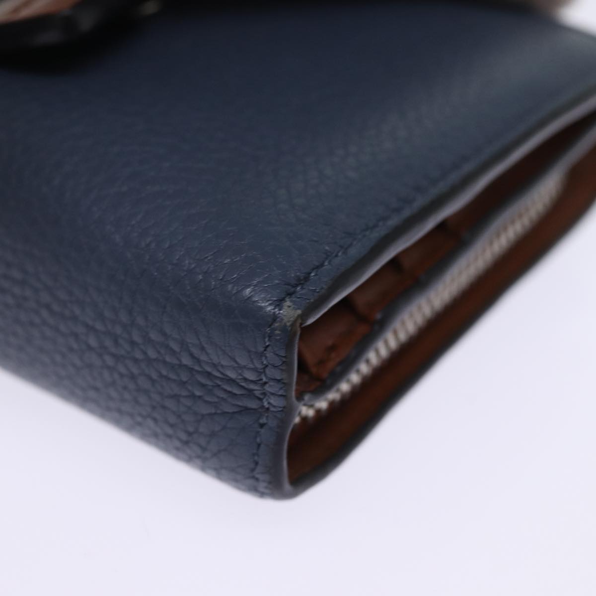 LOEWE Wallet Leather Blue Auth 76309