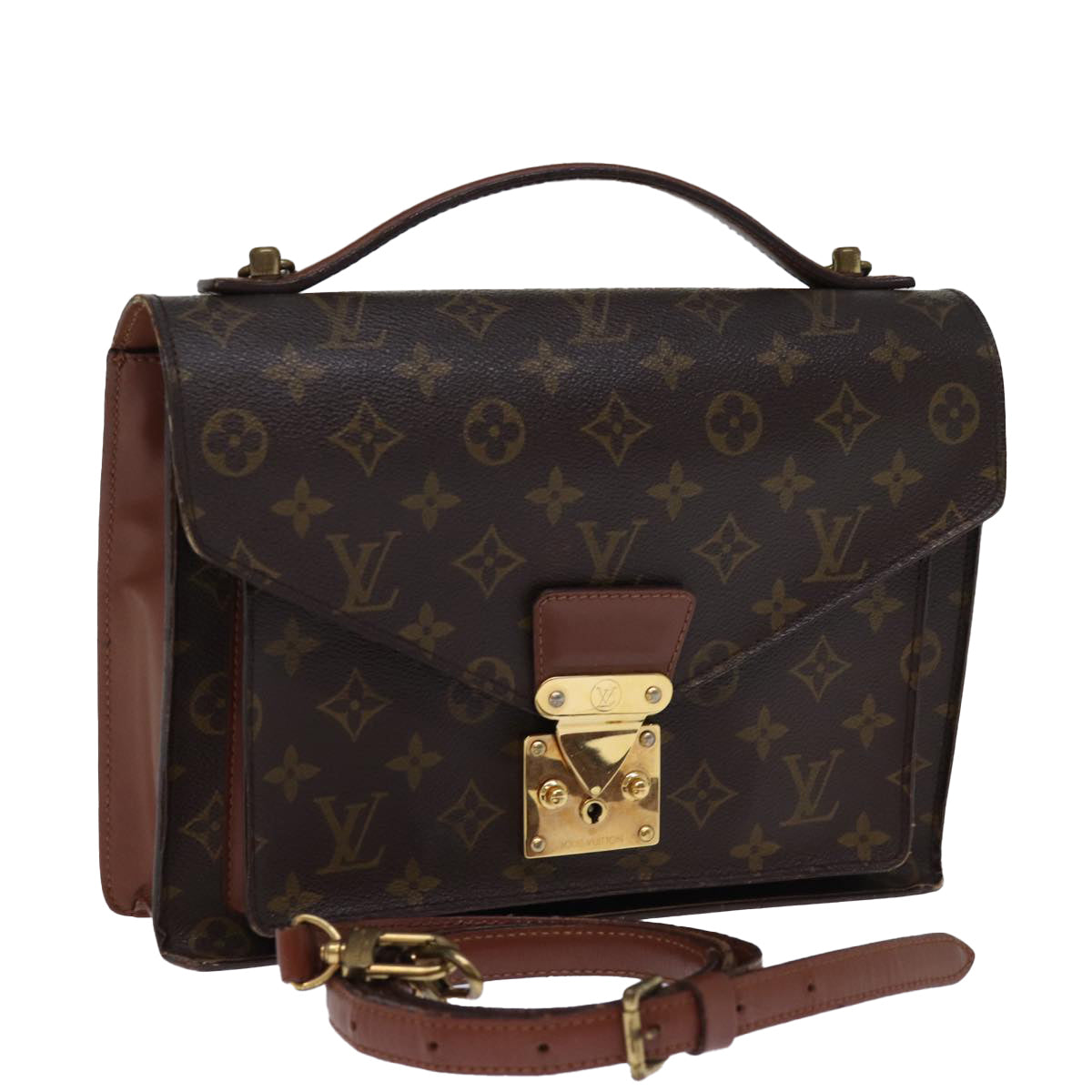 LOUIS VUITTON Monogram Monceau 28 Hand Bag 2way M51185 LV Auth 76328