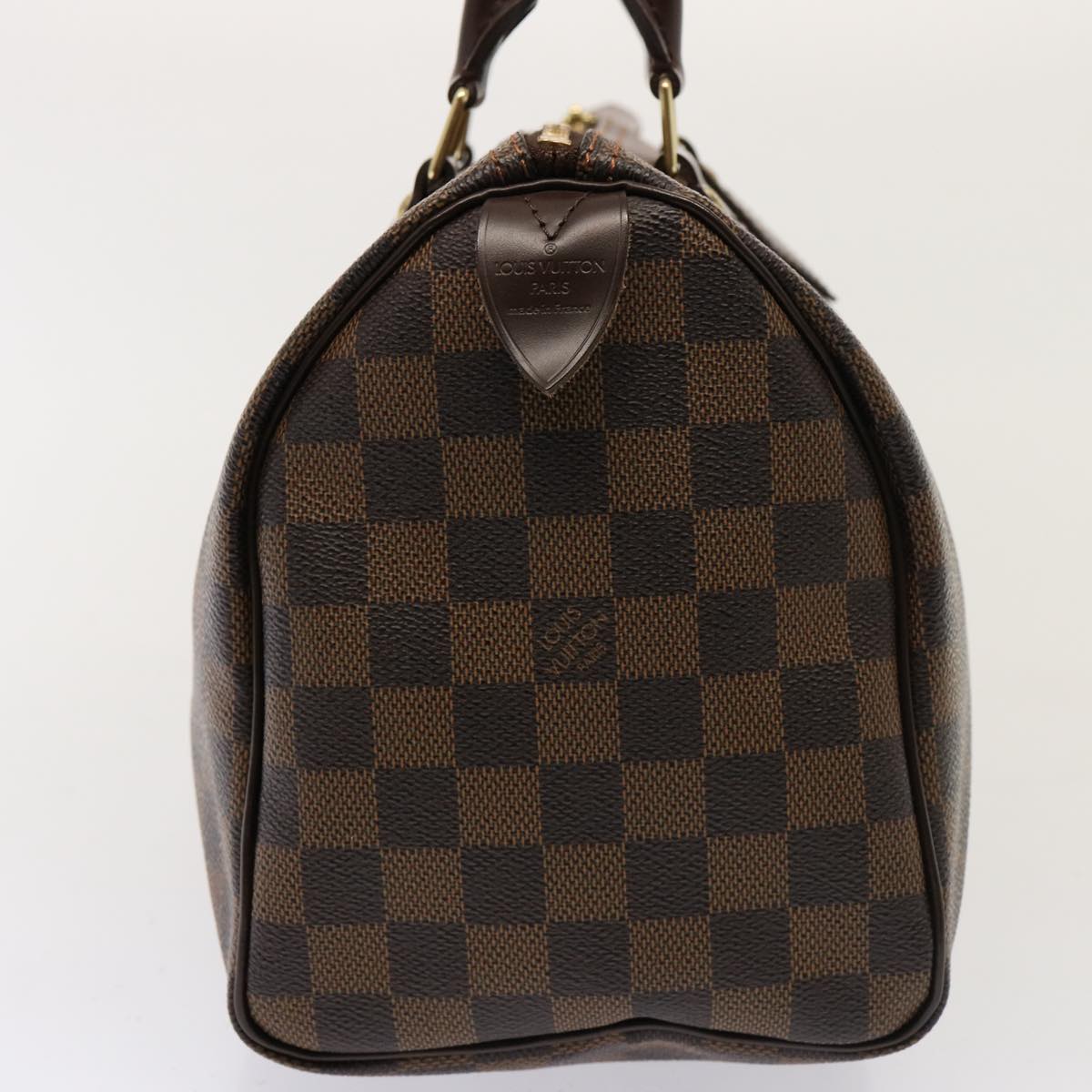 LOUIS VUITTON Damier Ebene Speedy 25 Hand Bag N41532 LV Auth 76330