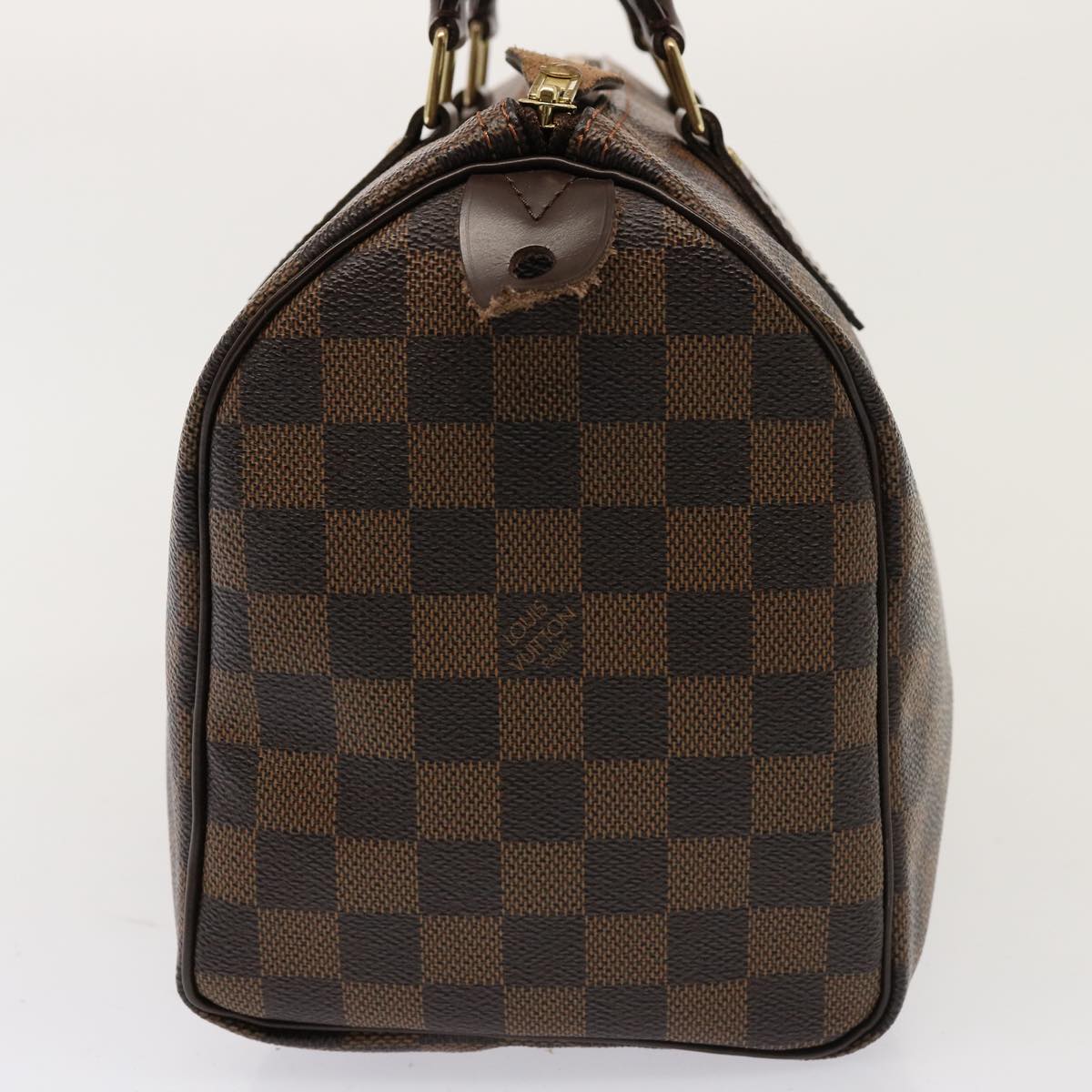 LOUIS VUITTON Damier Ebene Speedy 25 Hand Bag N41532 LV Auth 76330