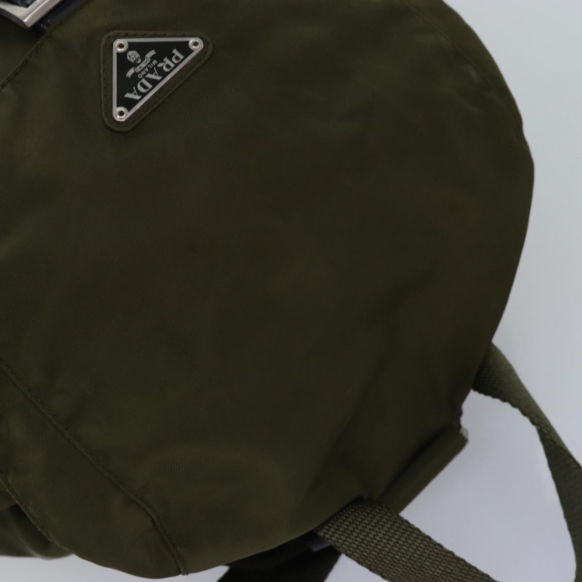 PRADA Backpack Nylon Khaki Auth 76369