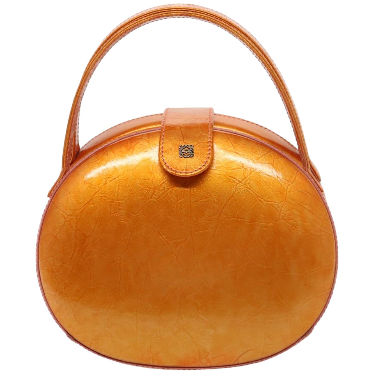 LOEWE Shoulder Bag Patent leather 2way Orange Auth 76375