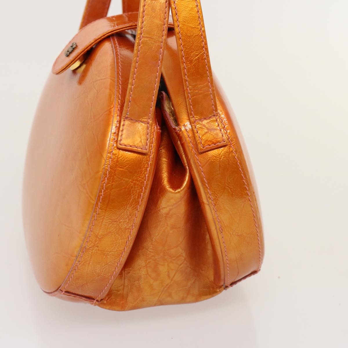 LOEWE Shoulder Bag Patent leather 2way Orange Auth 76375