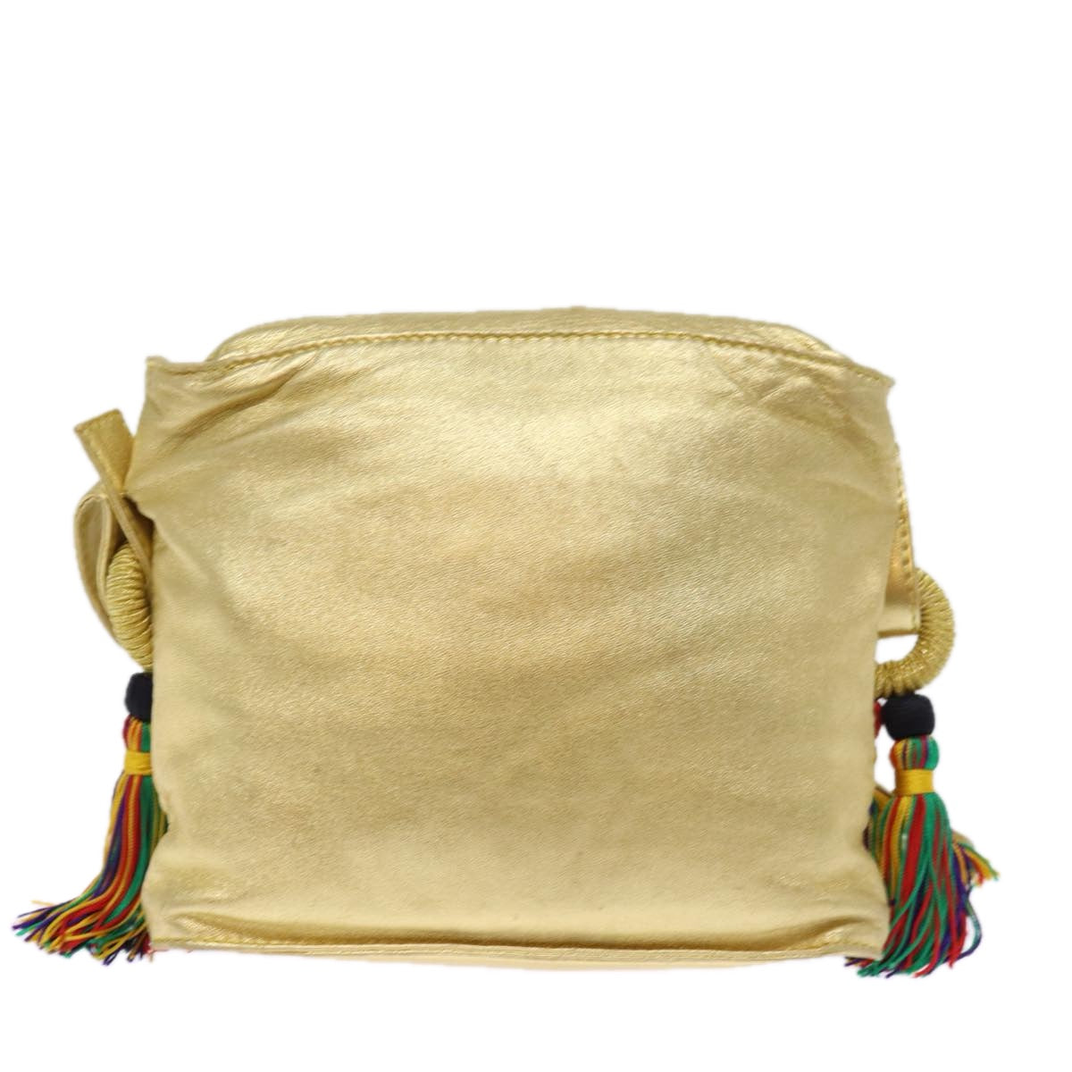 LOEWE Shoulder Bag Leather Gold Auth 76376 - 0