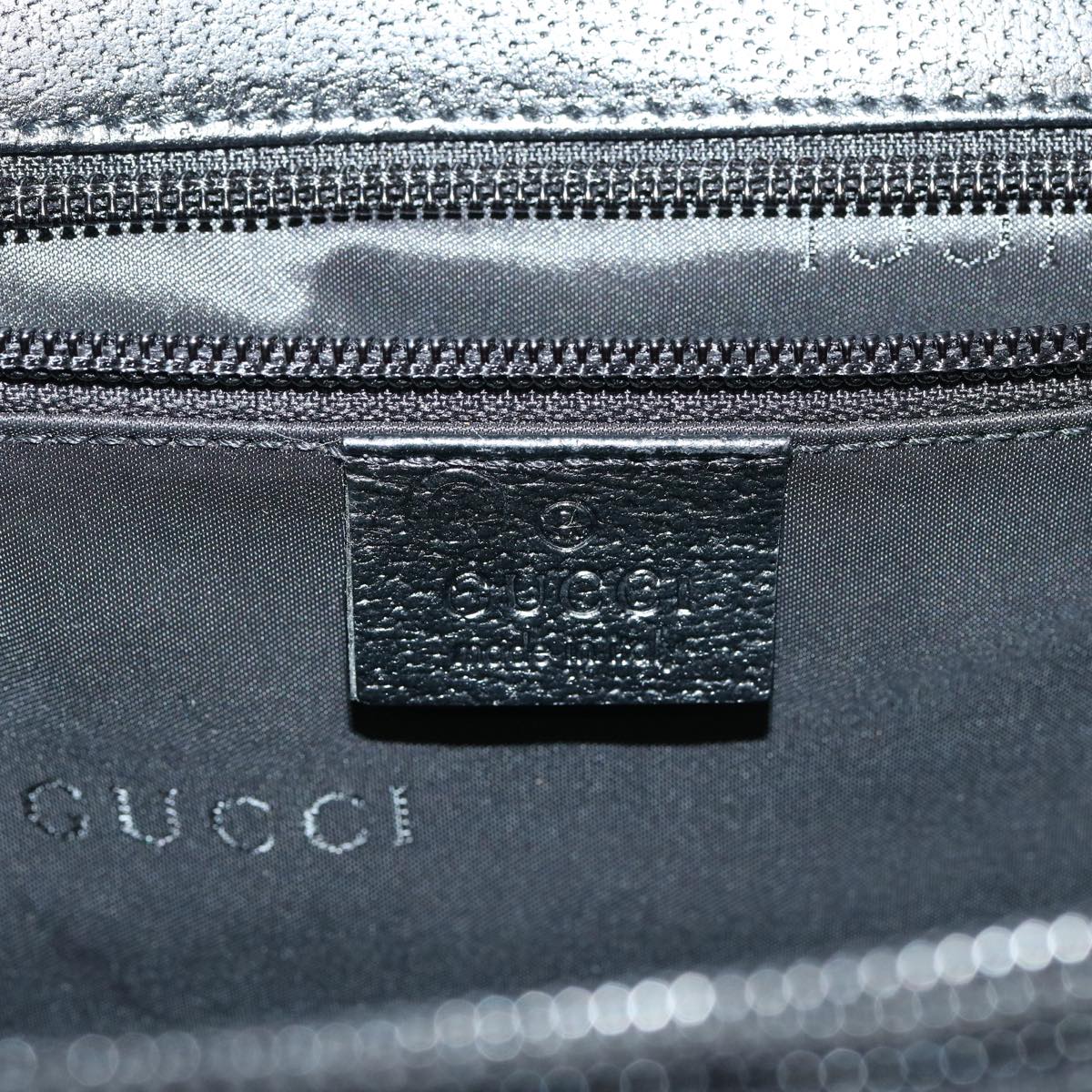 GUCCI Business Bag Leather Outlet 2way Black Auth 76386