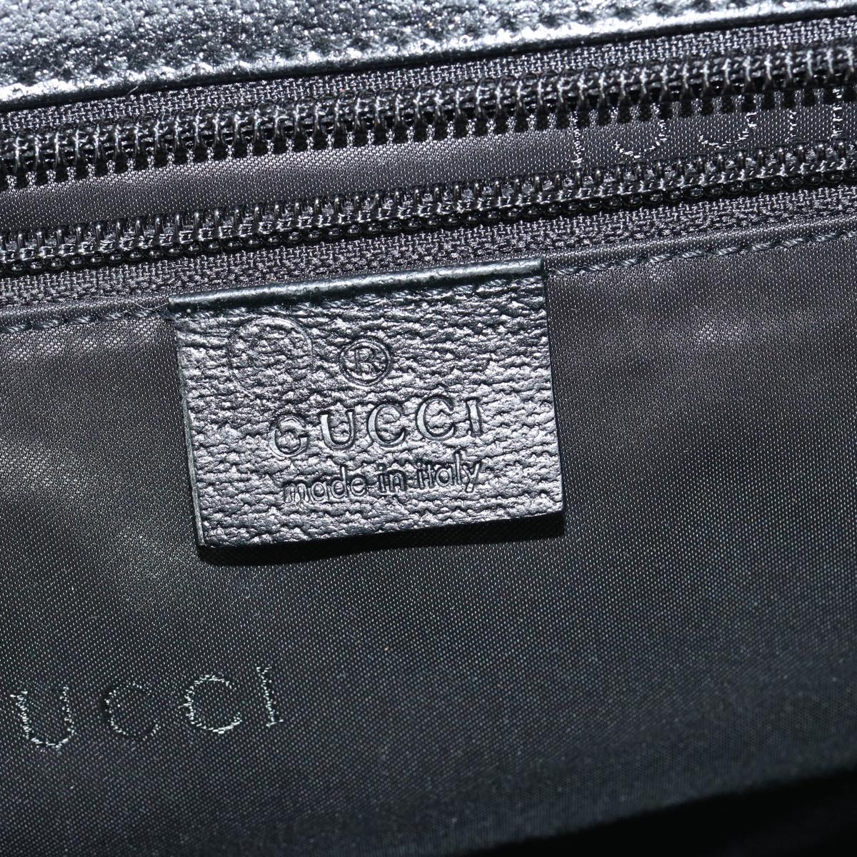 GUCCI Business Bag Leather Outlet 2way Black Auth 76386