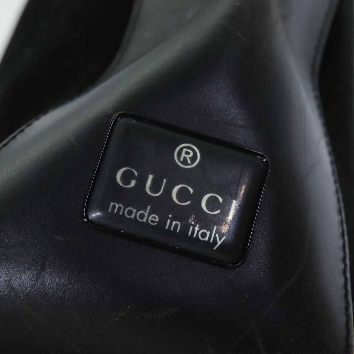 GUCCI Shoulder Bag Suede Black 001 3770 Auth 76389