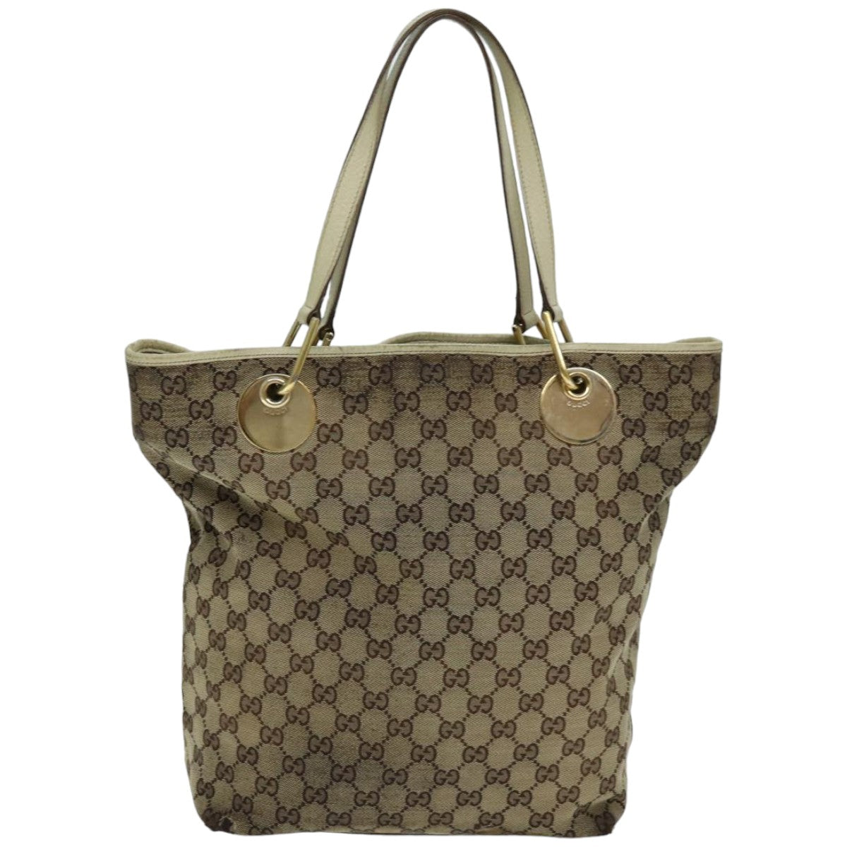 GUCCI GG Canvas Tote Bag Beige 120836 Auth 76391 - 0