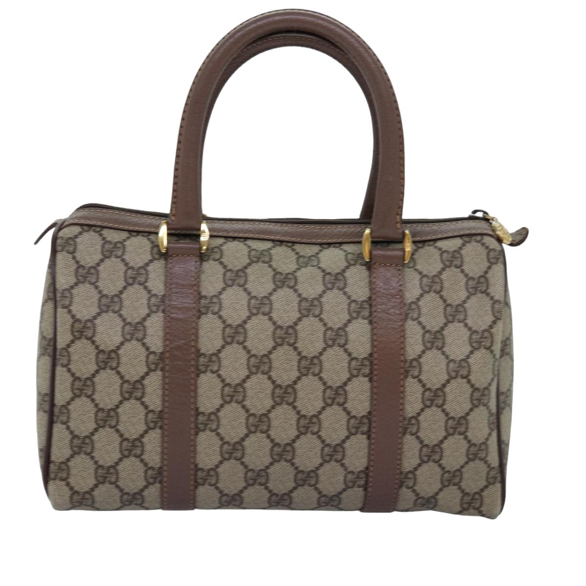 GUCCI GG Supreme Web Sherry Line Boston Bag PVC Beige 002 615 6838 Auth 76396