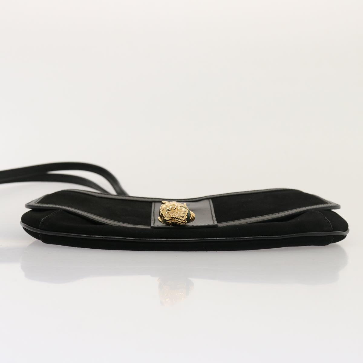 GUCCI Shoulder Bag Suede Black 001 4115 Auth 76397