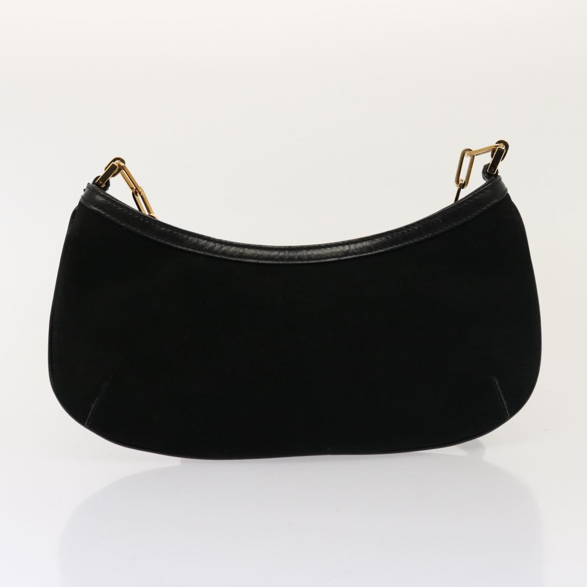 GUCCI Shoulder Bag Suede Black 001 4115 Auth 76397