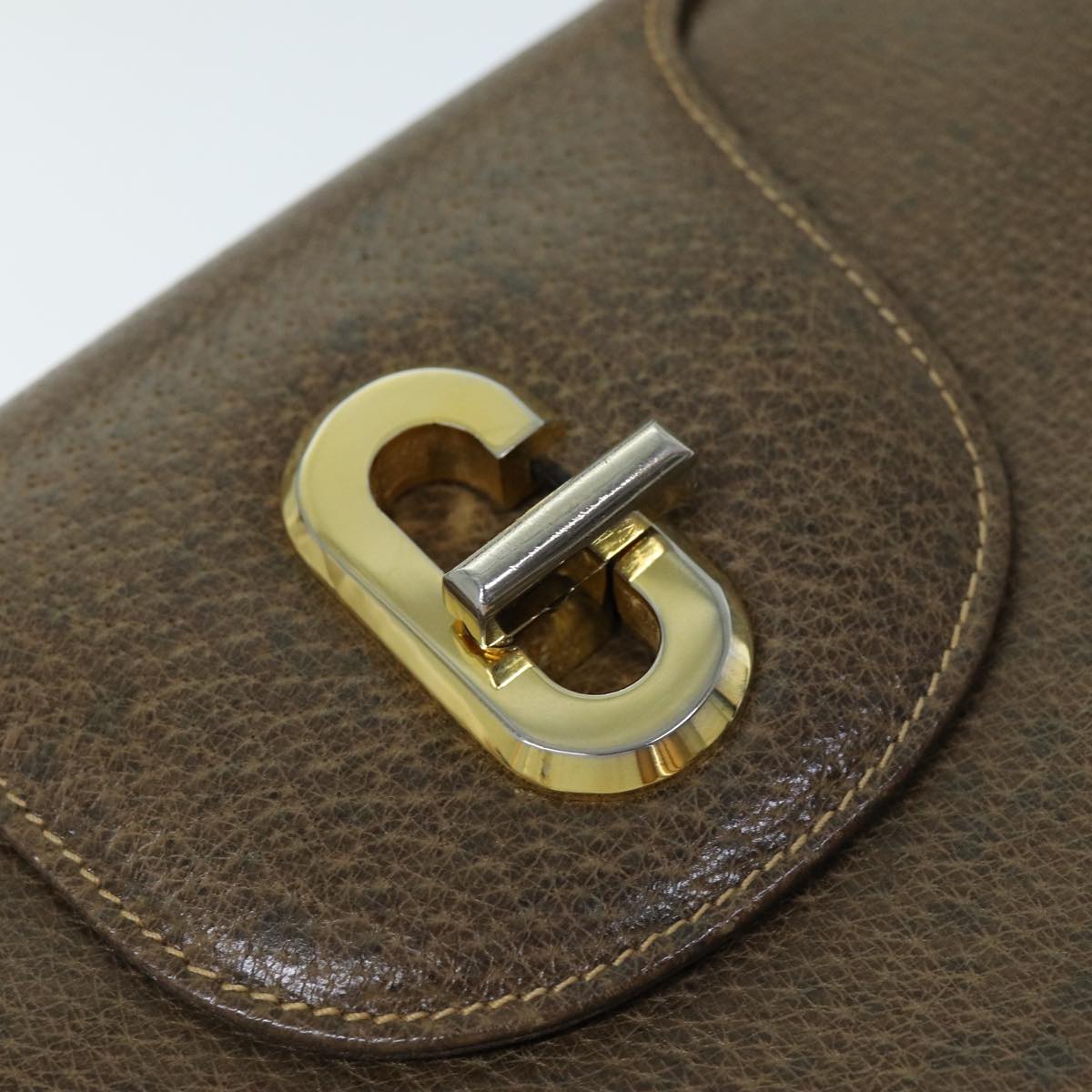 GUCCI Shoulder Bag Leather Brown Auth 76400