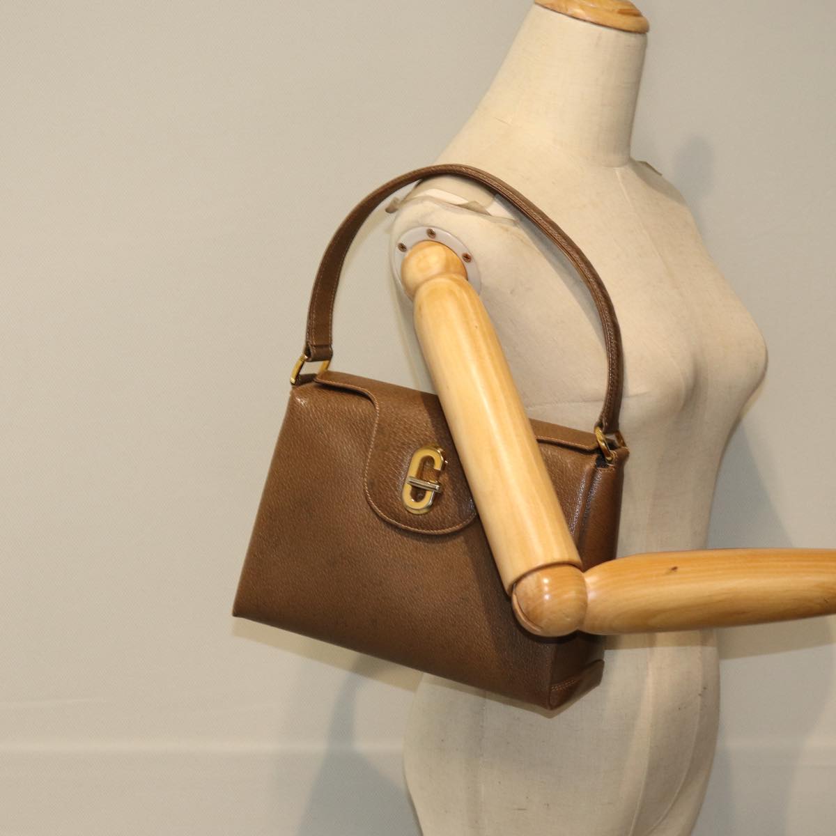 GUCCI Shoulder Bag Leather Brown Auth 76400