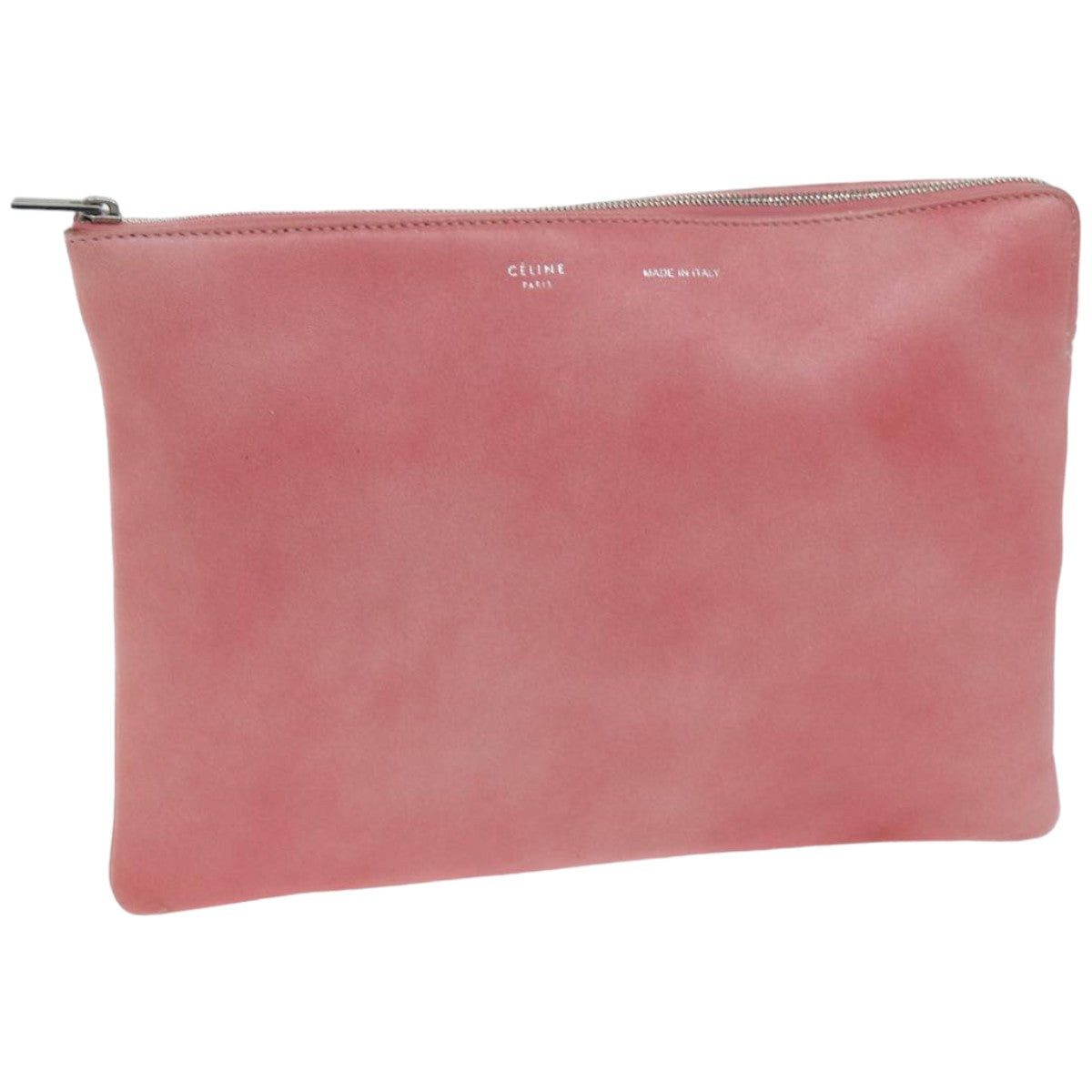 CELINE Clutch Bag Leather Pink Auth 76410