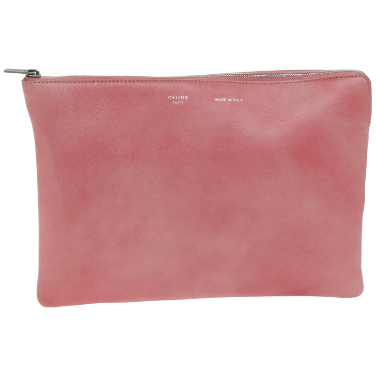 CELINE Clutch Bag Leather Pink Auth 76410