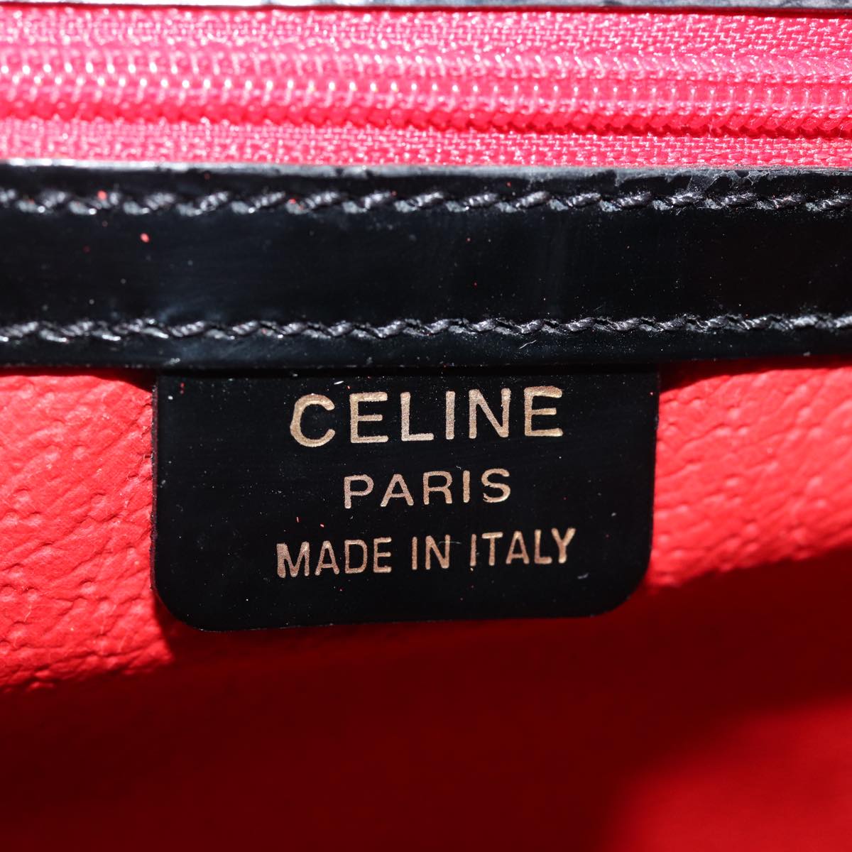 CELINE Hand Bag Patent leather 2way Black Auth 76412