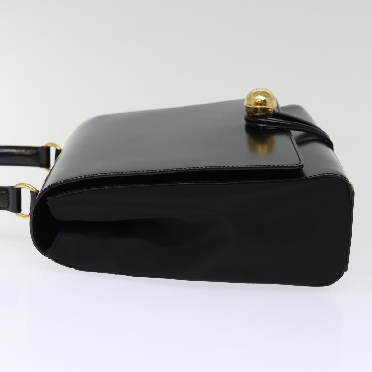 CELINE Hand Bag Patent leather 2way Black Auth 76412