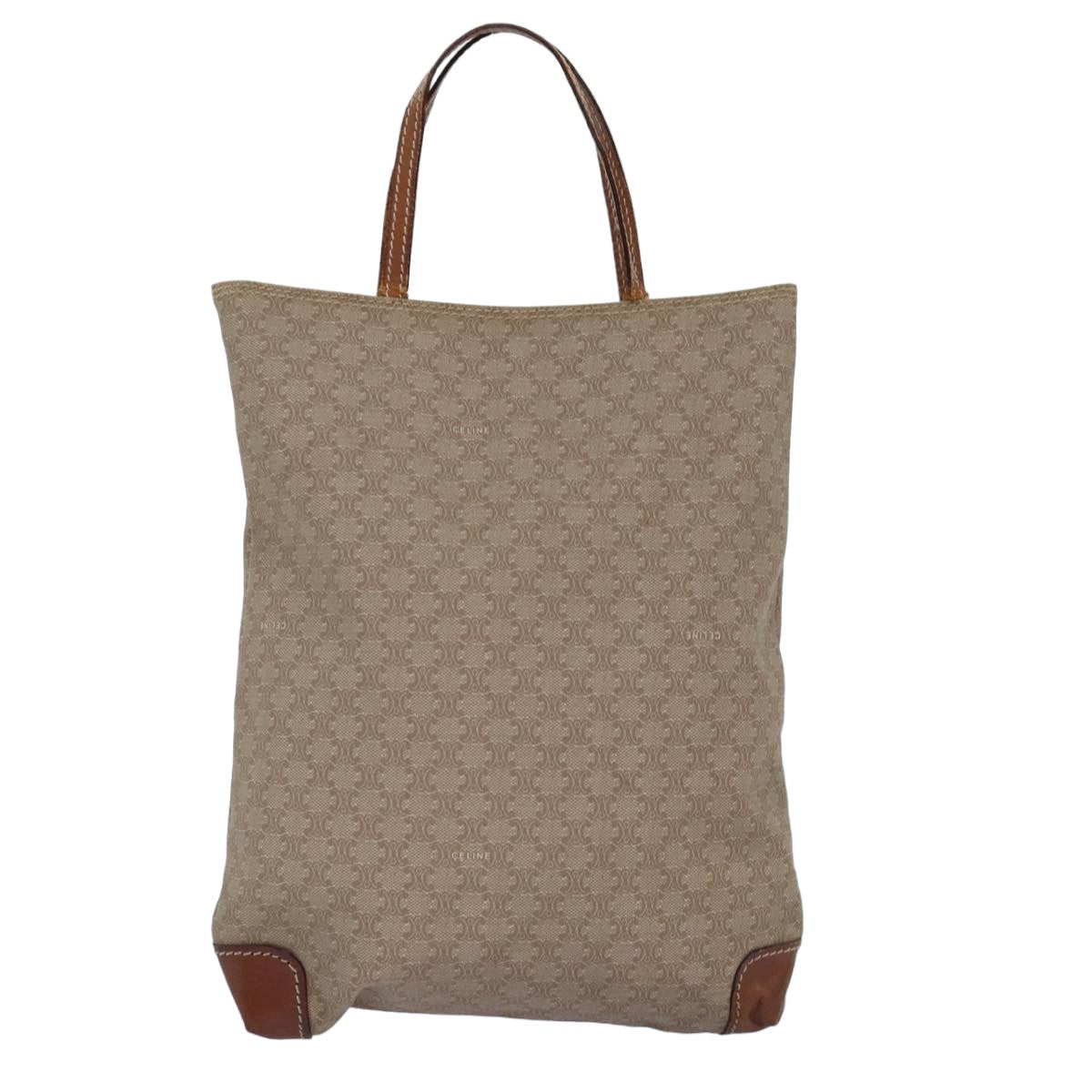 CELINE Macadam Canvas Hand Bag Beige Auth 76414 - 0