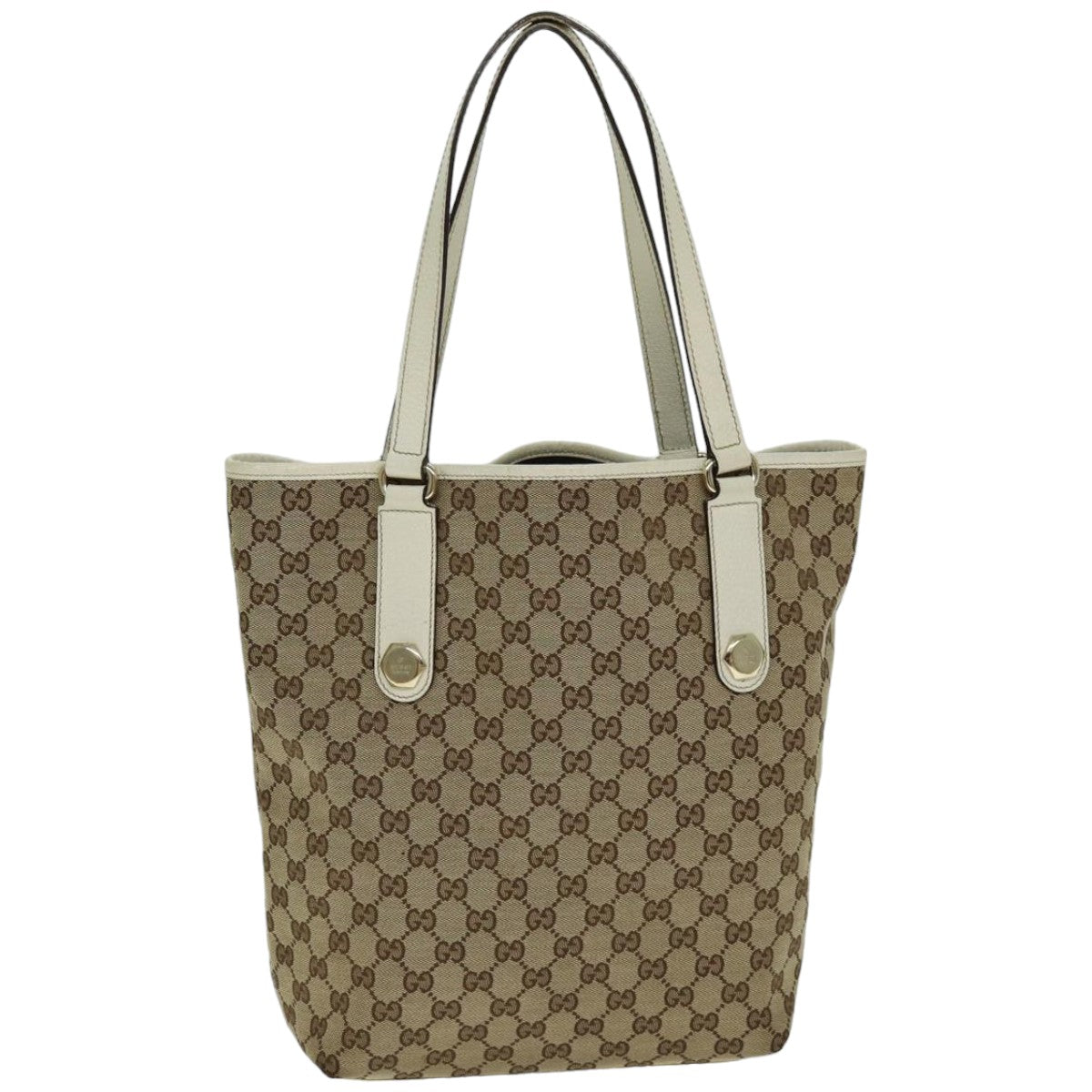 GUCCI GG Canvas Tote Bag Beige 153009 Auth 76417