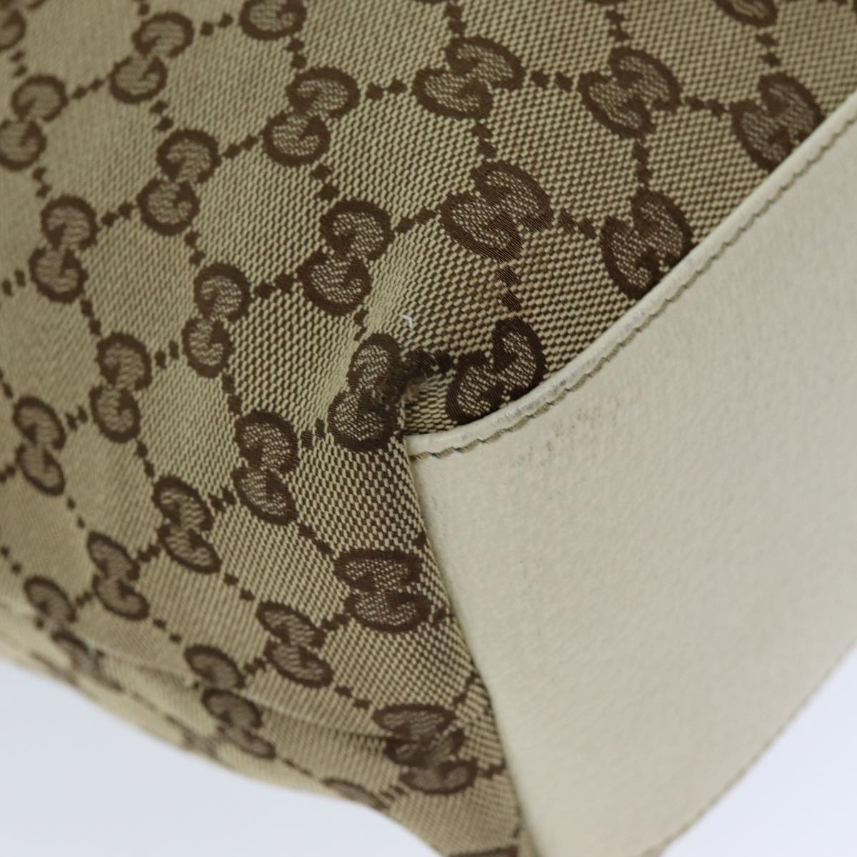 GUCCI GG Canvas Tote Bag Beige 153009 Auth 76417