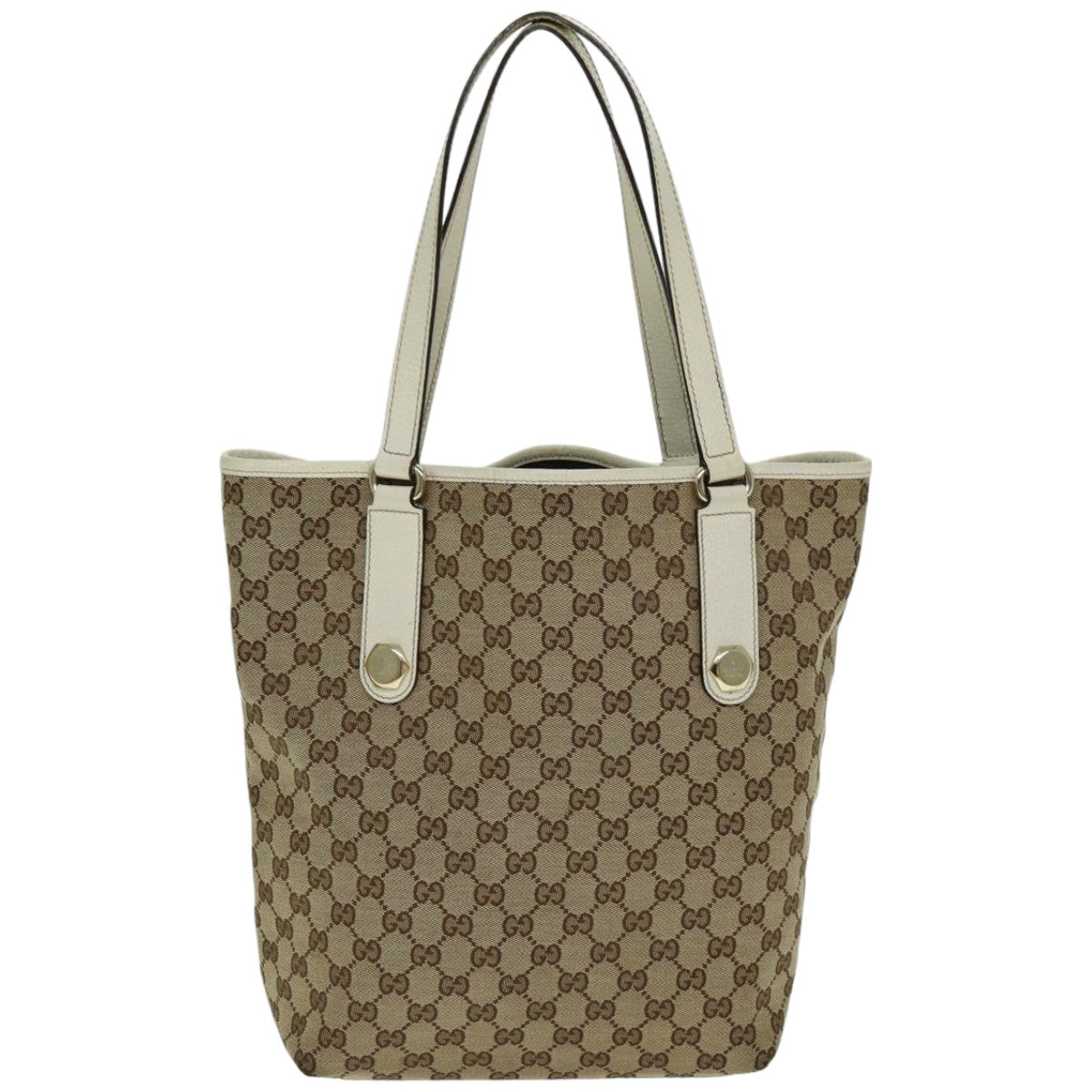 GUCCI GG Canvas Tote Bag Beige 153009 Auth 76417