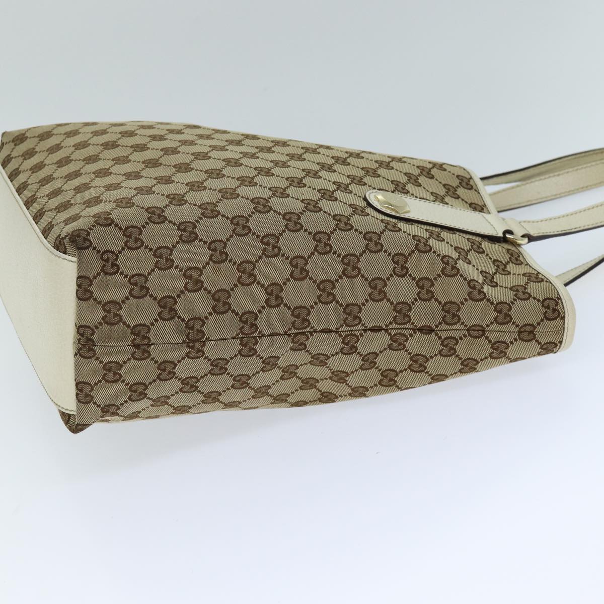 GUCCI GG Canvas Tote Bag Beige 153009 Auth 76417