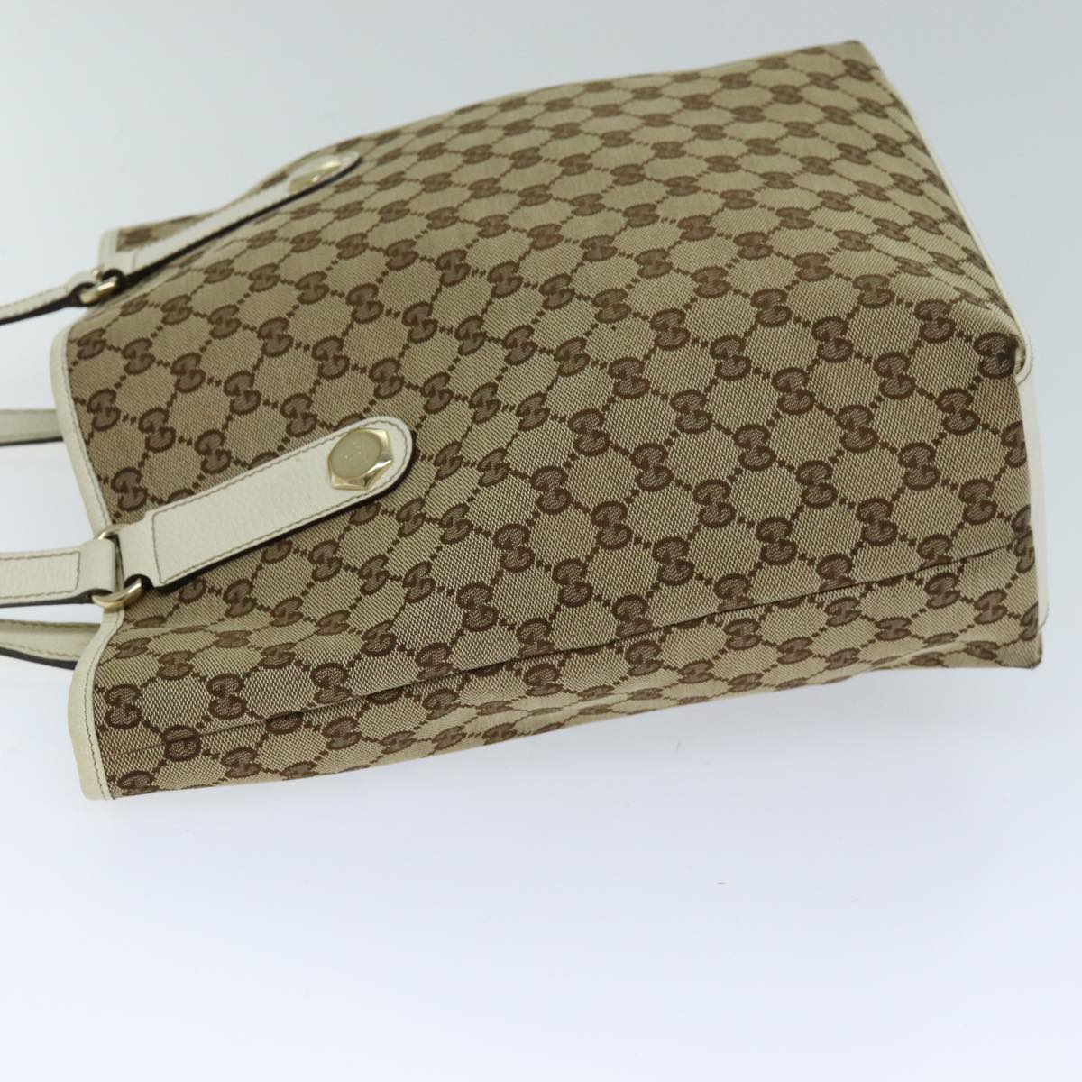 GUCCI GG Canvas Tote Bag Beige 153009 Auth 76417