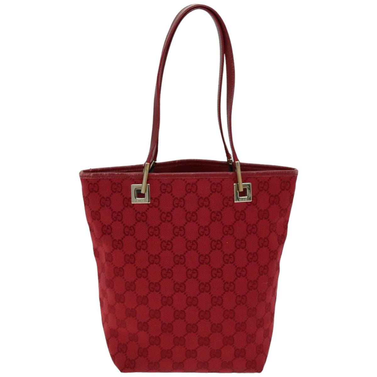 GUCCI GG Canvas Tote Bag Red 002 1099 Auth 76418 - 0