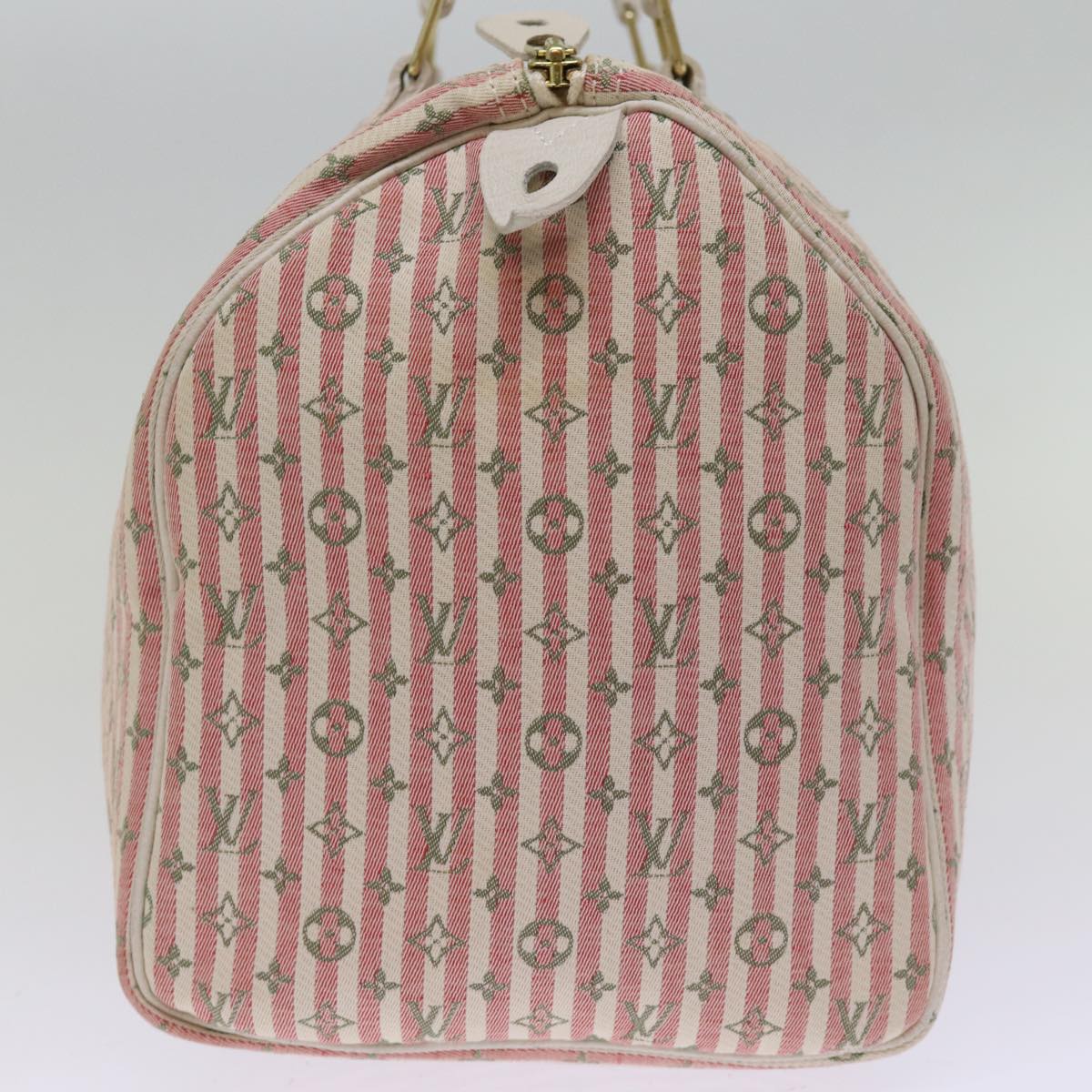 LOUIS VUITTON Monogram Mini Lin Croisette Speedy 30 Bag Pink M95501 Auth 76422A