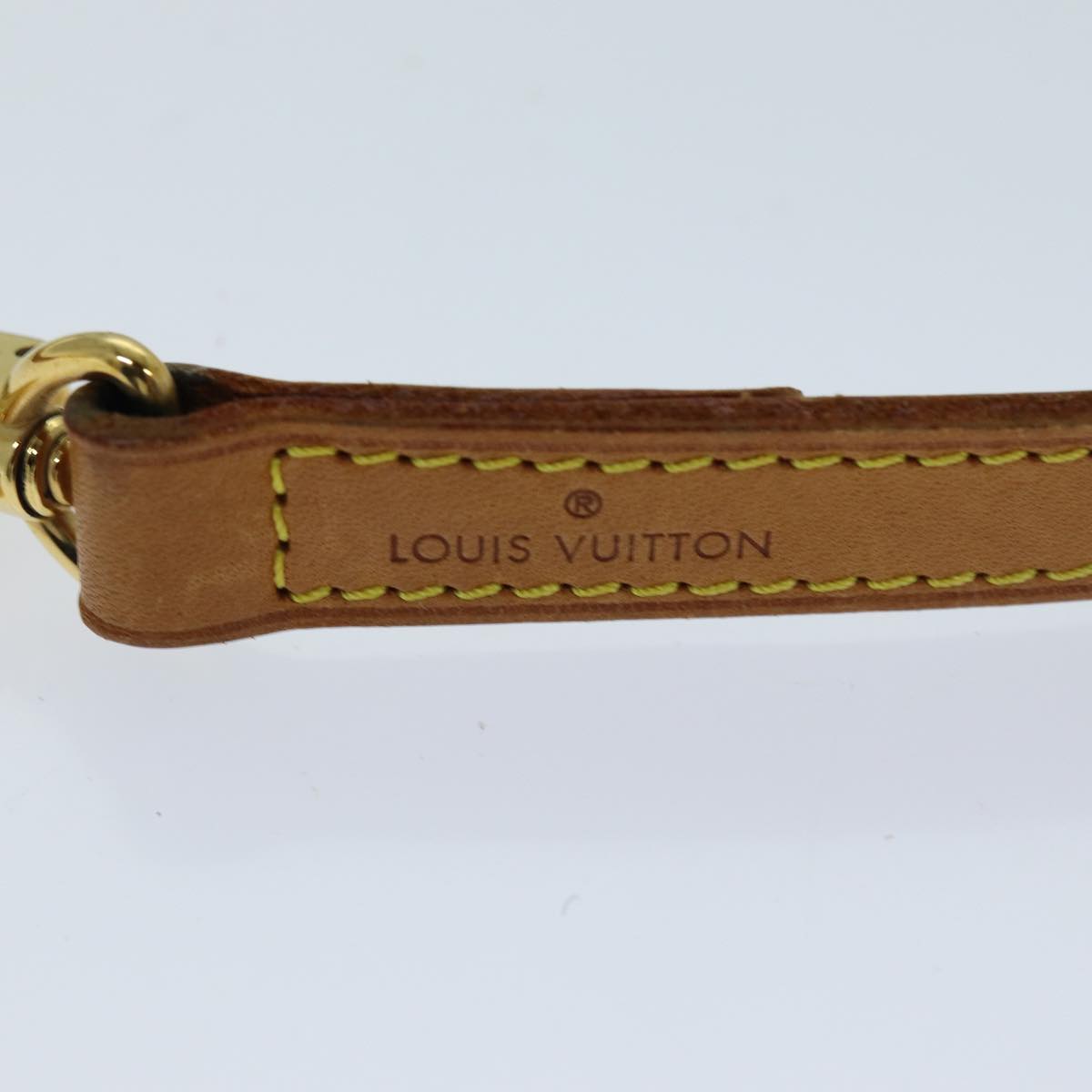 LOUIS VUITTON Shoulder Strap Leather 35.8"" Beige LV Auth 76423