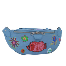 LOUIS VUITTON Taurillon Monogram Maxi Bum Bag bag Light Blue M21715 Auth 76433SM